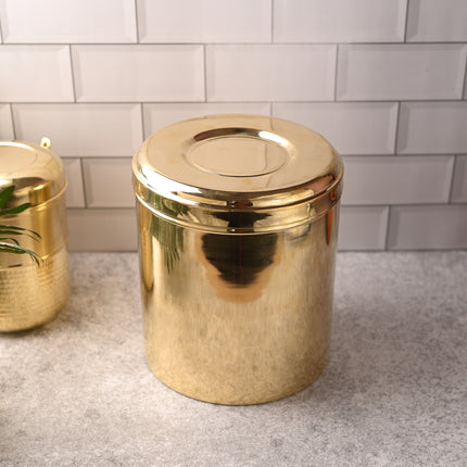 Brass Storage Container With Lid – Traditional Indian Brassware