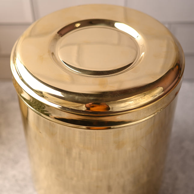 Brass Storage Container With Lid – Traditional Indian Brassware