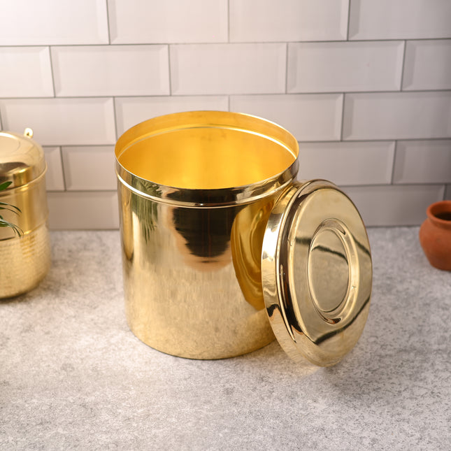 Brass Storage Container With Lid – Traditional Indian Brassware