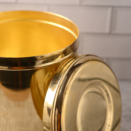 Brass Storage Container With Lid – Traditional Indian Brassware