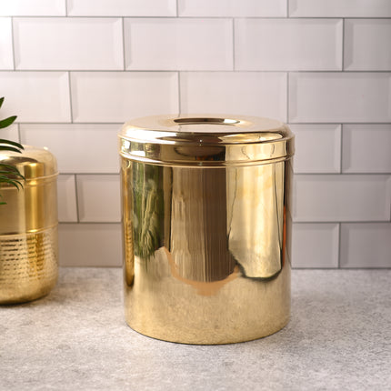 Brass Storage Container With Lid – Traditional Indian Brassware