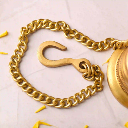 Brass Wall Hanging Temple Bell – Handcrafted Traditional Decor (21.8 Inch)