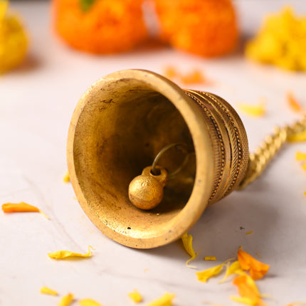 Brass Wall Hanging Temple Bell – Handcrafted Traditional Decor