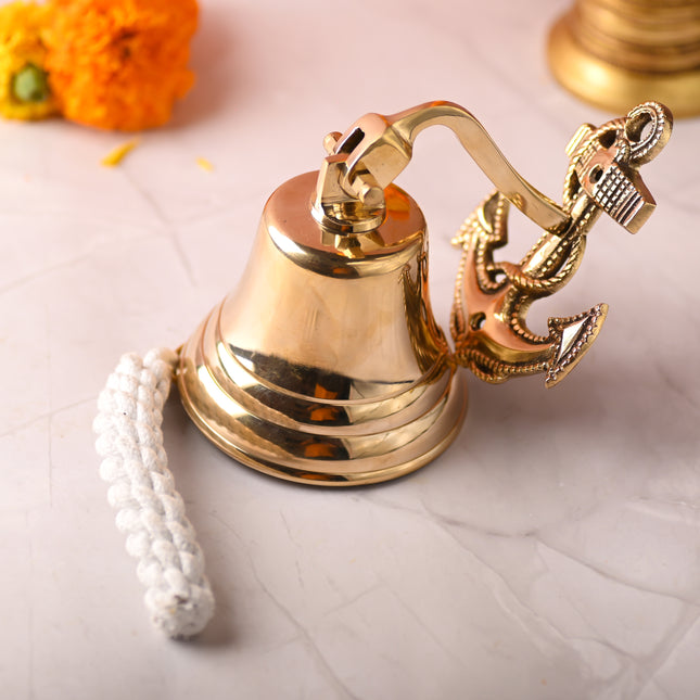 Brass Anchor Bell – Premium Nautical Brass Handicraft (6.5 Inch)