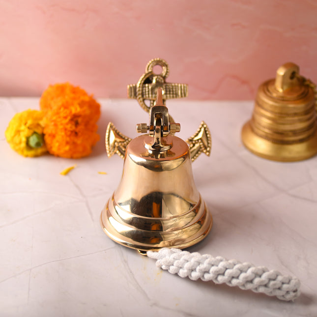 Brass Anchor Bell – Premium Nautical Brass Handicraft (6.5 Inch)