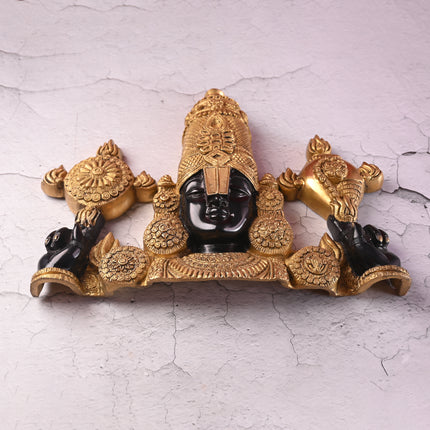 Brass Tirupati Balaji Wall Hanging – Handmade Venkateshwar Decor (14.8 Inch)