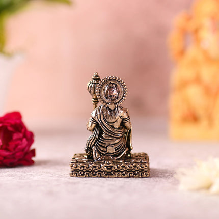 Brass Blessing Hanuman Idol – Handcrafted Divine Decor (2.5 Inch)