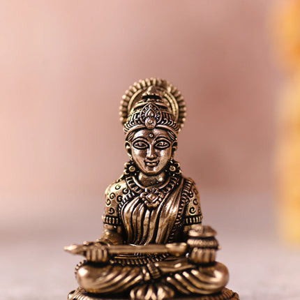 Brass Superfine Sitting Annapurna Devi Idol (2.5 Inch)