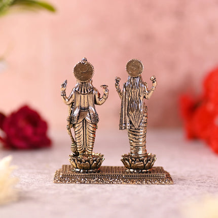 Brass Lord Vishnu And Lakshmi Standing Idol (3.2 Inch)