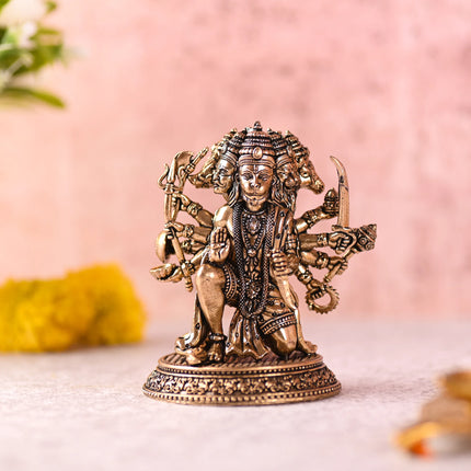 Brass Sitting Panchmukhi Hanuman Idol