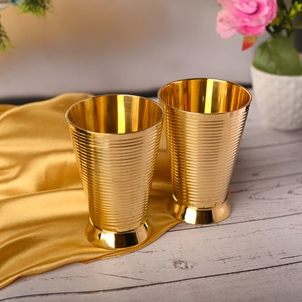 Brass Glass pair (4.7 Inch)