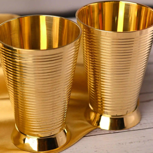 Brass Glass pair (4 Inch)
