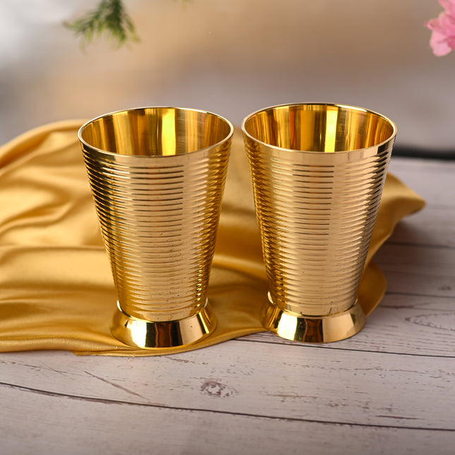 Brass Glass pair (4.7 Inch)