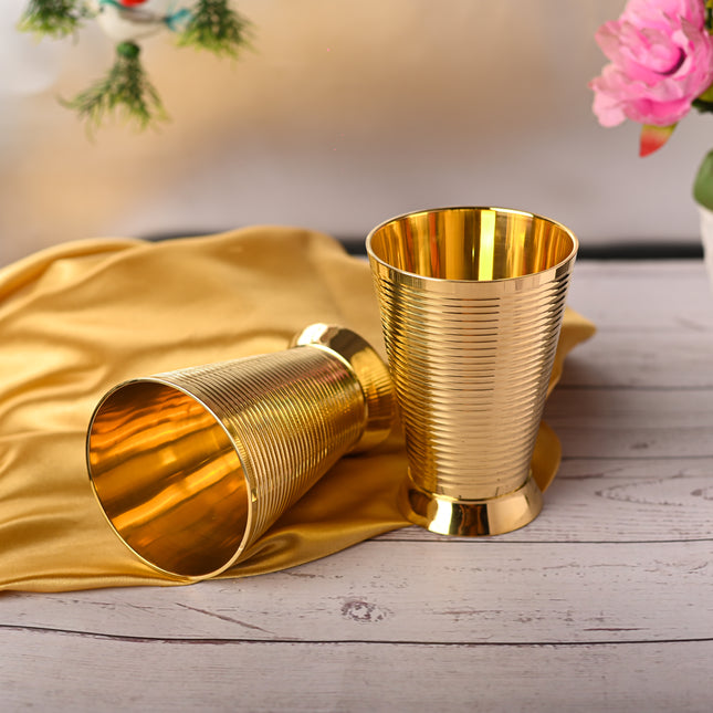 Brass Glass pair (4.7 Inch)