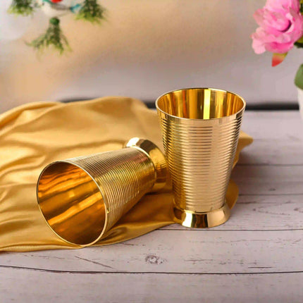 Brass Glass pair (4 Inch)