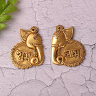 Brass Elephant Shubh Labh Wall Hanging Set (4 Inch)