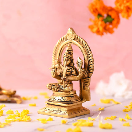 Brass Throne Sitting Rajarajeshwari Devi Idol (6 Inch)