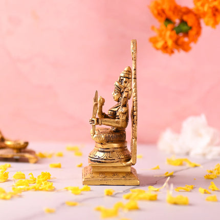 Brass Throne Sitting Rajarajeshwari Devi Idol (6 Inch)