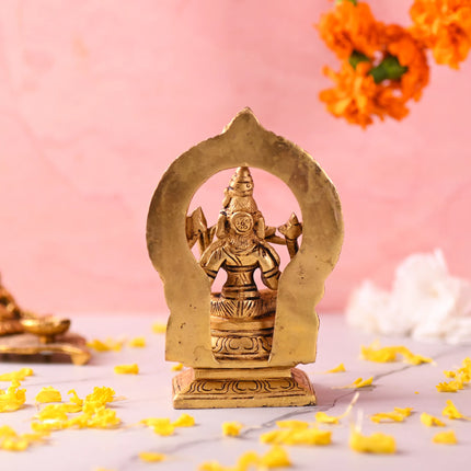 Brass Throne Sitting Rajarajeshwari Devi Idol (6 Inch)
