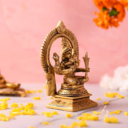 Brass Throne Sitting Rajarajeshwari Devi Idol (6 Inch)