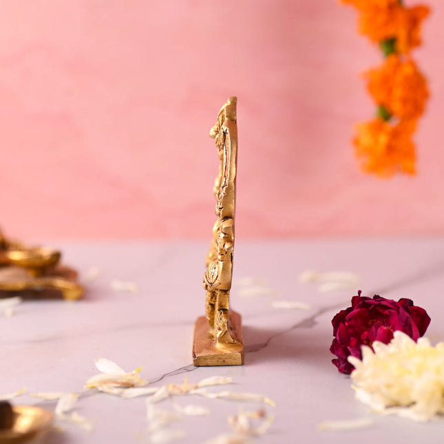 Brass Murugan Vel Arch with Peacock (4.5 inch)