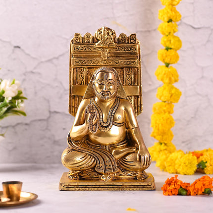 Brass Sitting Raghavendra Swamy Idol (10.5 Inch)