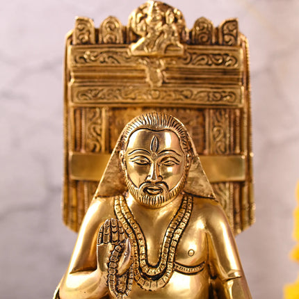 Brass Sitting Raghavendra Swamy Idol (10.5 Inch)