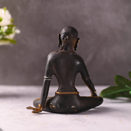 Brass Seated Buddhist Deity Tara Statue (6 Inch)