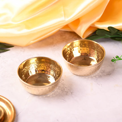 Brass Hammered Bowl Pair (1.5 Inch)