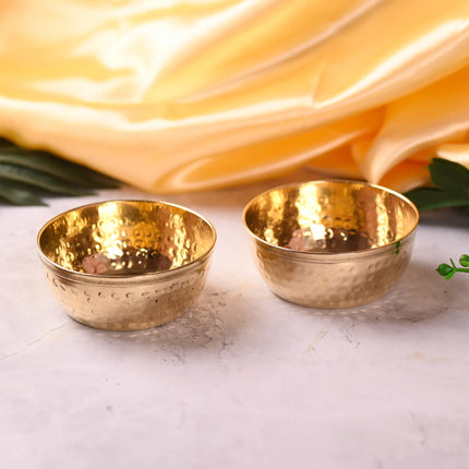 Brass Hammered Bowl Pair (1.5 Inch)