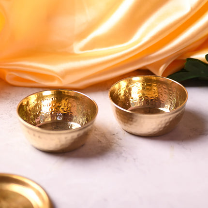 Brass Hammered Bowl Pair (1.5 Inch)