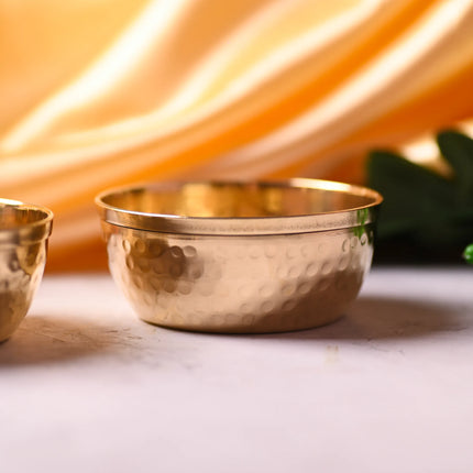 Brass Hammered Bowl Pair (1.5 Inch)