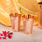 Copper Hammered Glass Pair