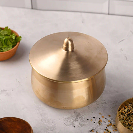 Brass Royal Serving Pot with Lid (4.5 Inch)