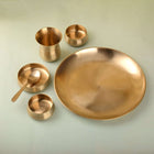 Brass Matt Thali/Dinner Set – Traditional Indian Brassware (1.55 Kg)