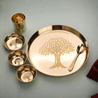 Pure Kansa/Bronze Thali/Dinner Set with Tree Design (1.7Kg)