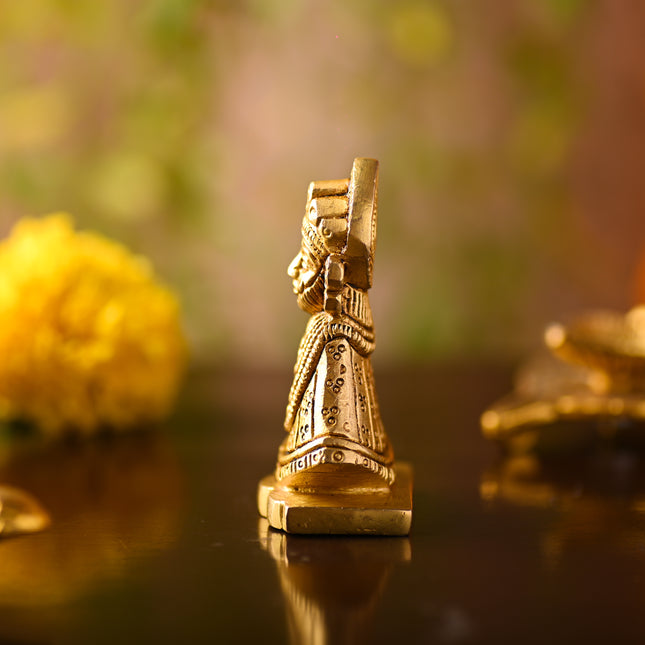 Brass Khatu shyam Idol – Handmade Premium Brass Decor (2.8 Inch)