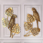 Brass Handcrafted Parrot Wall Hanging Pair – Traditional Brass Decor (12.5 Inch)