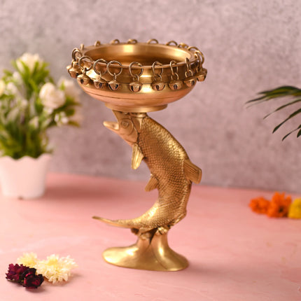 Brass Fish Urli (10 Inch)