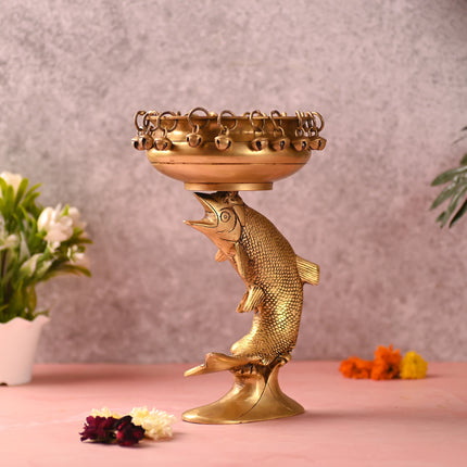 Brass Fish Urli (10 Inch)