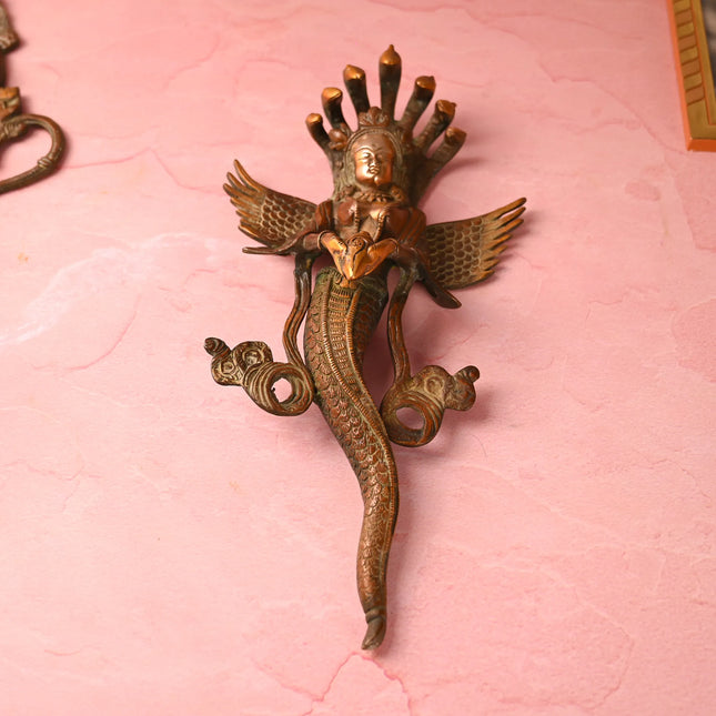 Brass Naag Kanya Wall Hanging Idol (13.5 Inch)