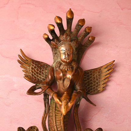 Brass Naag Kanya Wall Hanging Idol (13.5 Inch)