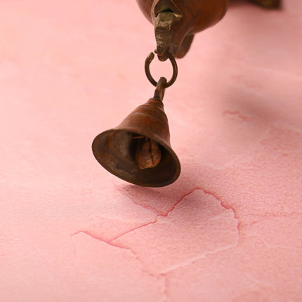 Brass Elephant Ganesha Wall Hanging Diya with Bell (16 Inch)