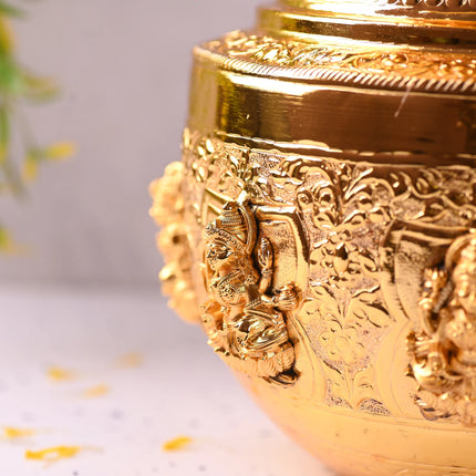 Brass Ashtalakshmi Kodam / Kalash (10 Inch)