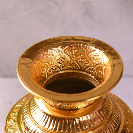 Brass Ashtalakshmi Kodam / Kalash (10 Inch)
