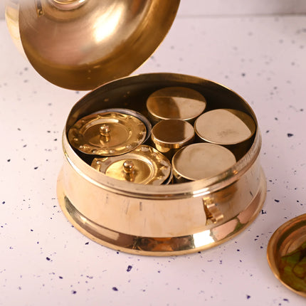 Brass Paan Daan / Traditional Betel Nut Box Set ( 7 Inch)