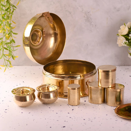 Brass Paan Daan / Traditional Betel Nut Box Set ( 7 Inch)