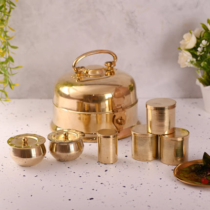 Brass Paan Daan / Traditional Betel Nut Box Set ( 7 Inch)