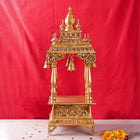 Brass Mandir / Temple With Hanging Bell (28 Inch)