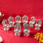 Brass Silver Plated Ashtalakshmi Diya set (5.7 Inch)